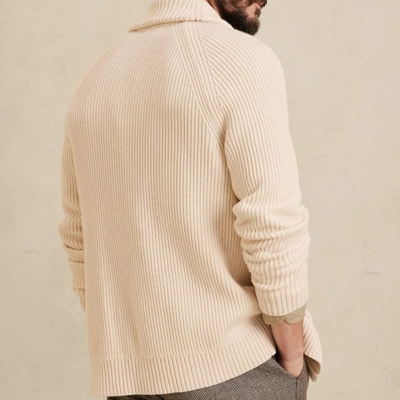 Banana Republic Organic Cotton Shawl-Collar Ribbed Cardigan - XXL Tall - Picture 3 of 9